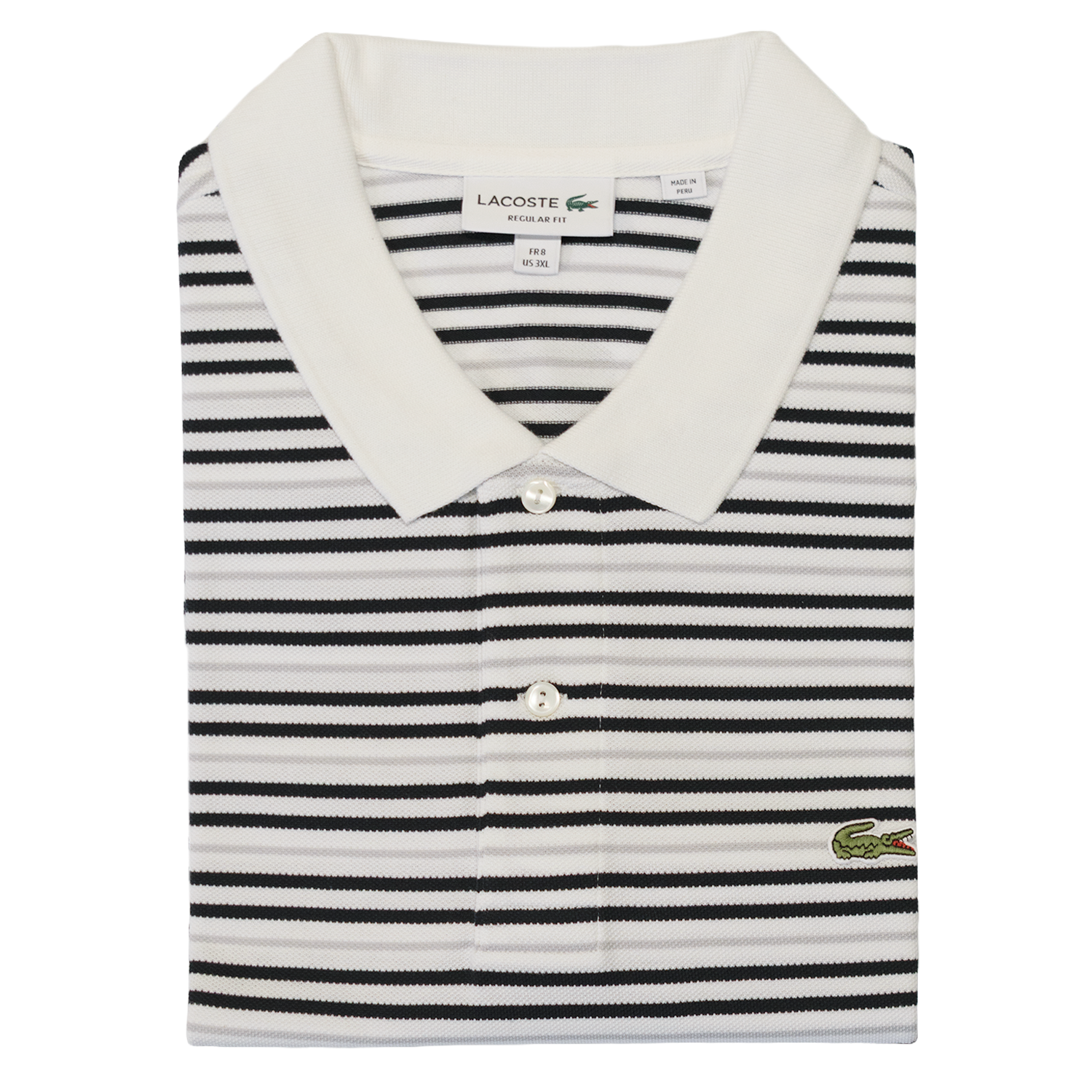 Black / White Stripe Piqué Polo