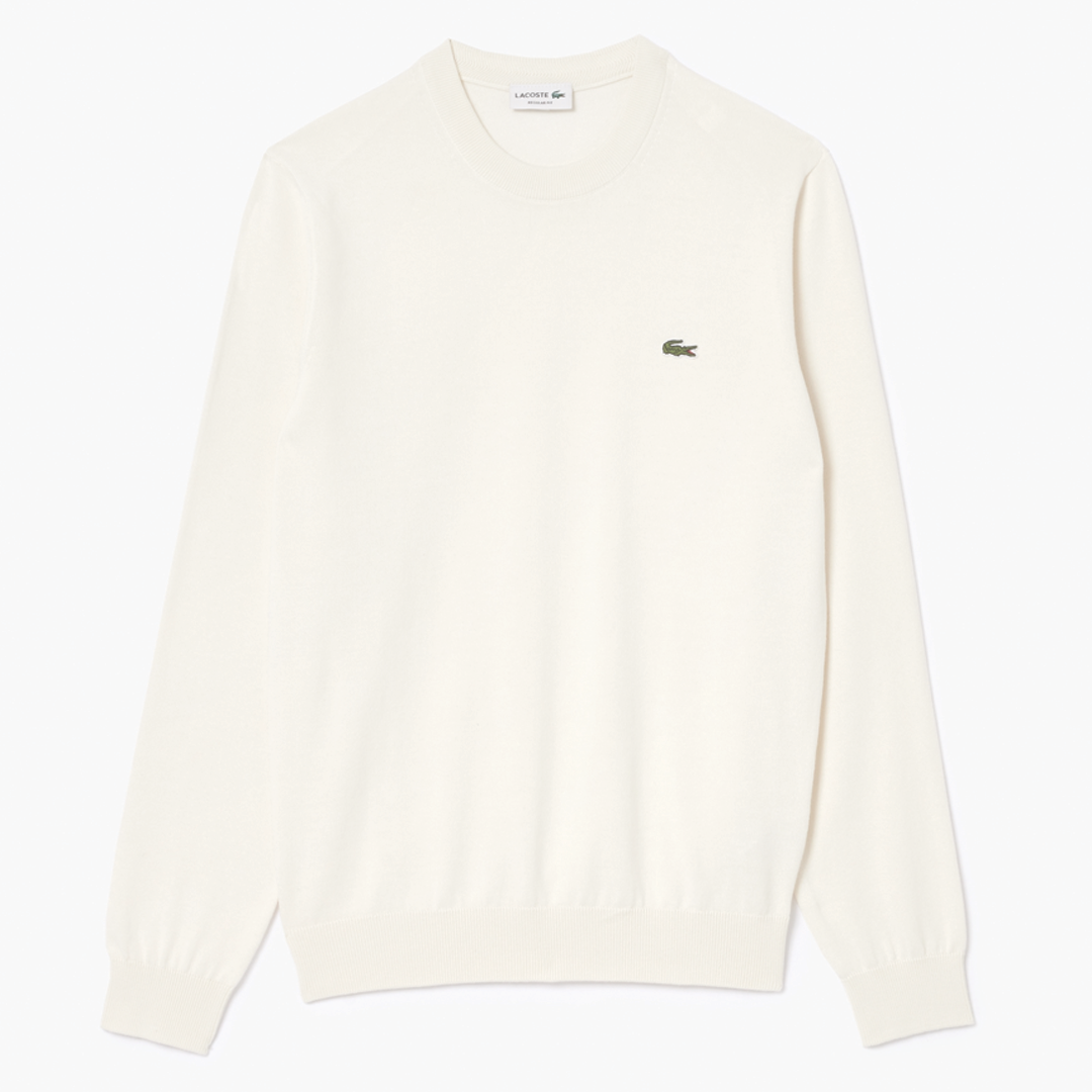 White Cotton Crew Neck Sweater