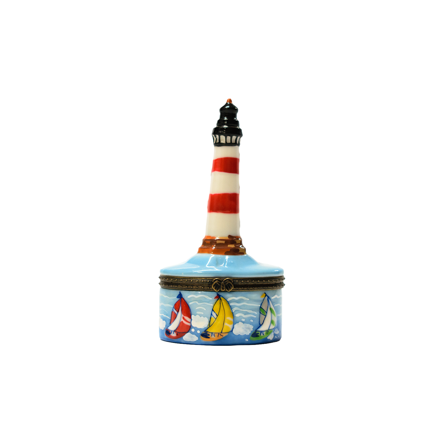 Morris Island Lighthouse Porcelain Trinket Box (1980s)