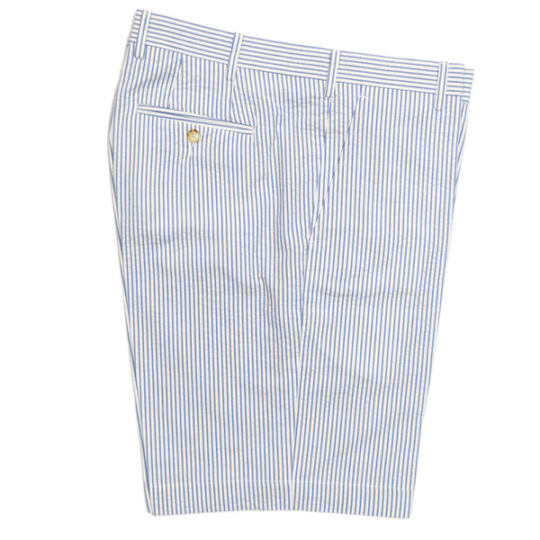 Light Blue / White Blue Seersucker Shorts - Classic Fit