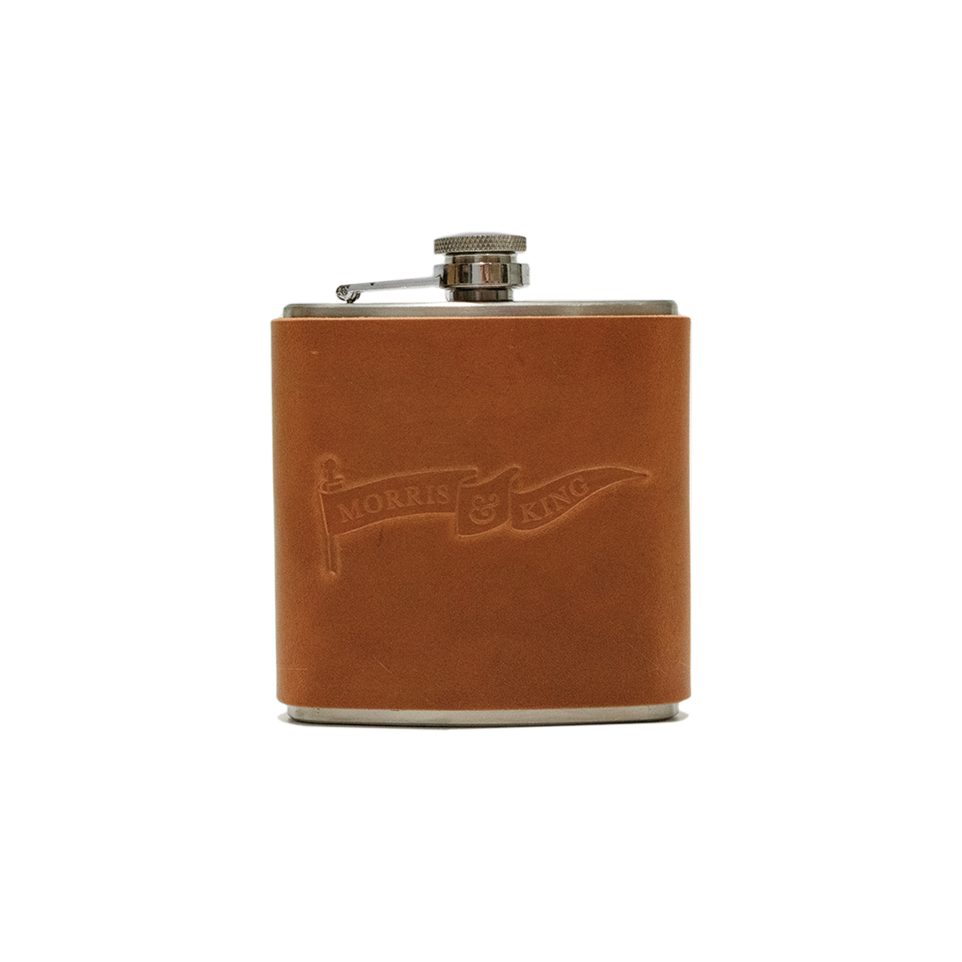 Mahogany Leather Wrapped Flask