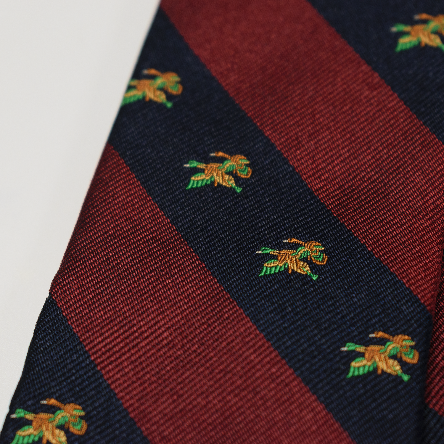 Burgundy / Navy Mallard Flock Club Tie