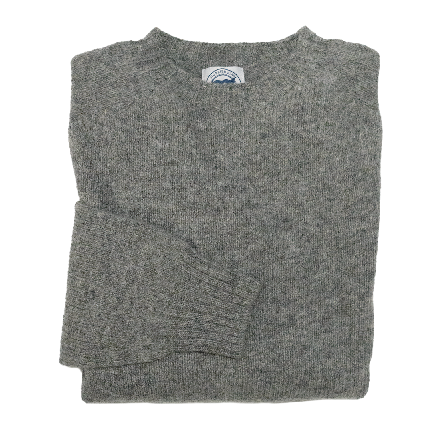 Medium Grey Scottish Shetland Wool Sweater