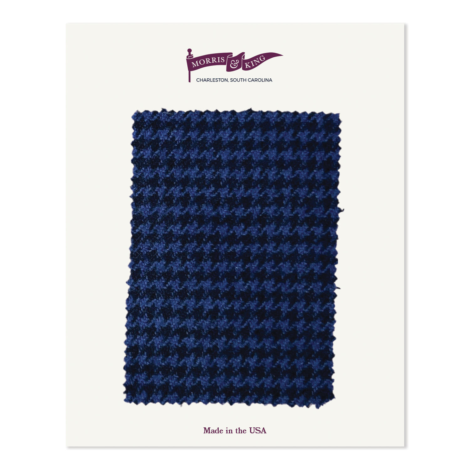 Blue & Navy Wool Cashmere Houndstooth MTO Sport Coat