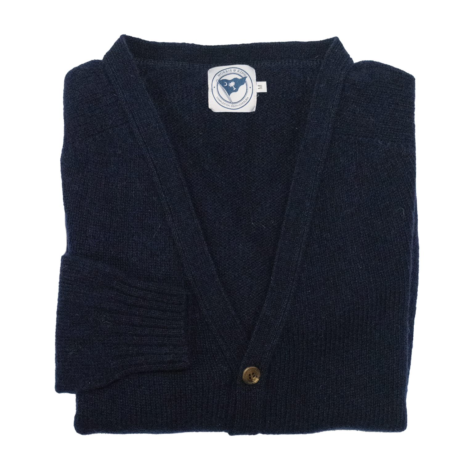 Navy Scottish Shetland Wool Cardigan