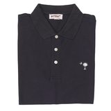 Dark Navy Palmetto & Crescent Pique Polo