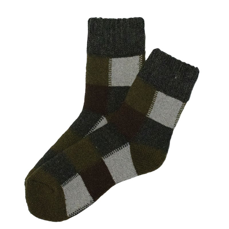 Olive Patchwork Socks