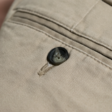 Khaki Combed Cotton Pants - Classic Fit