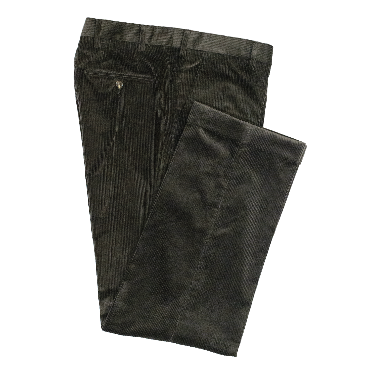 Charcoal Italian Corduroy Trousers - Classic Fit