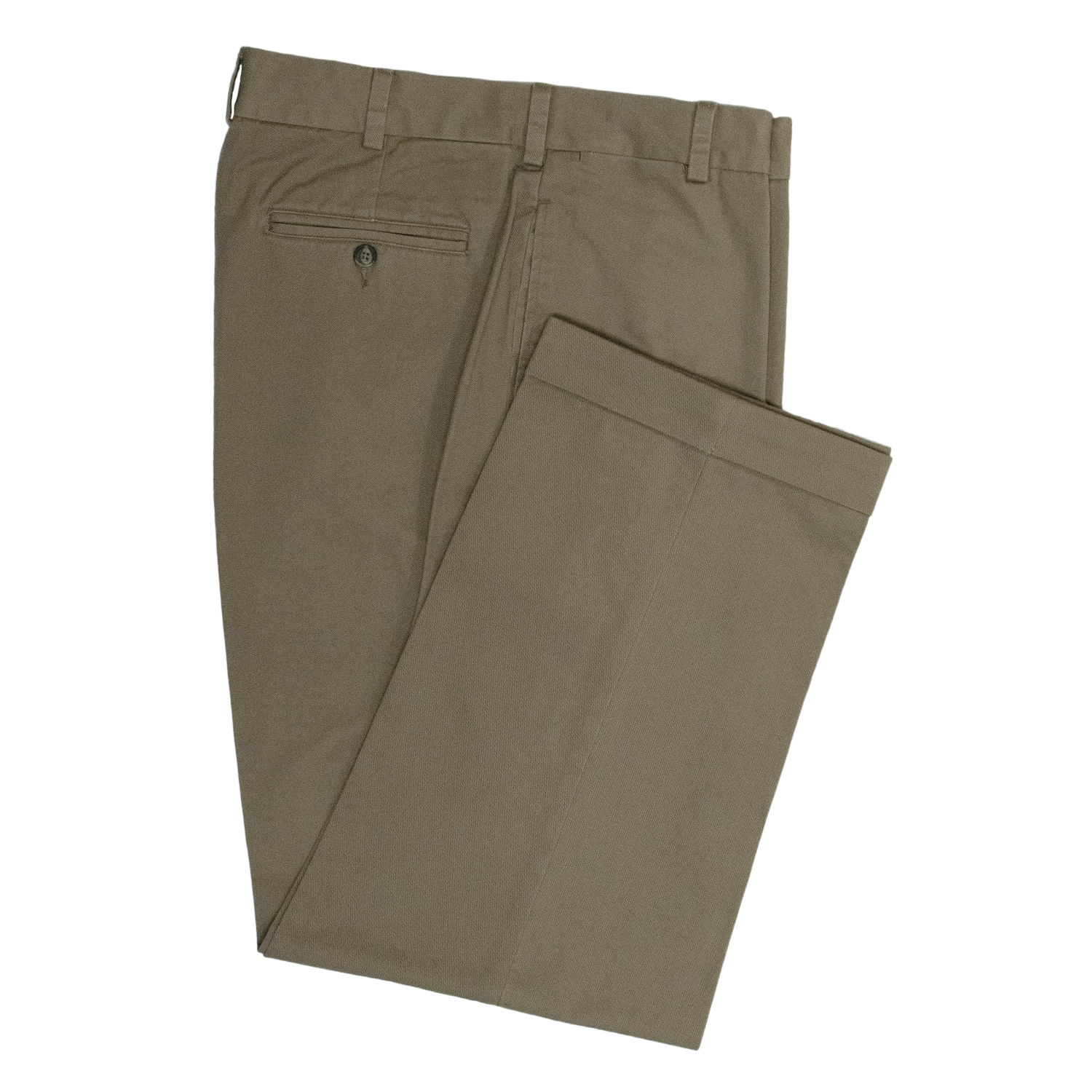 Olive Combed Cotton Pants - Classic Fit