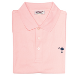 Pink Palmetto & Crescent Pique Polo