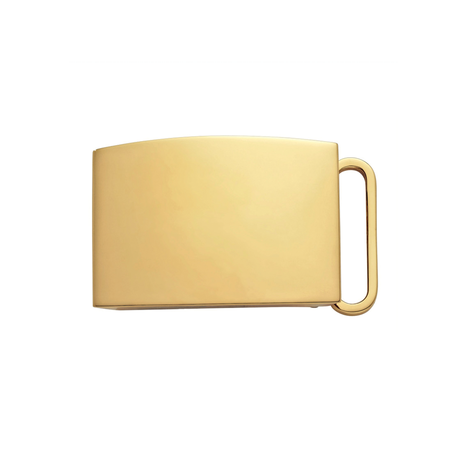 1" Plain Belt Buckle - Gold Plated Sterling Silver
