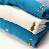 French Blue Pineapple Pique Polo