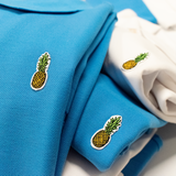 French Blue Pineapple Pique Polo