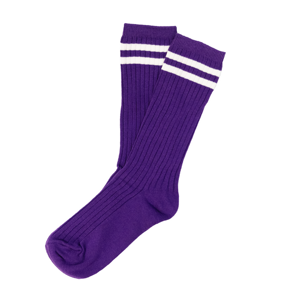 Purple/White Stripe Socks