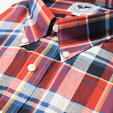 Morris & King Red / Blue Madras Button Down Shirt - Classic Fit