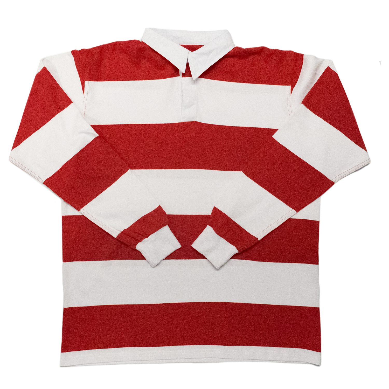 Red / White Collegiate Stripe Rugby Shirt - Regular Fit
