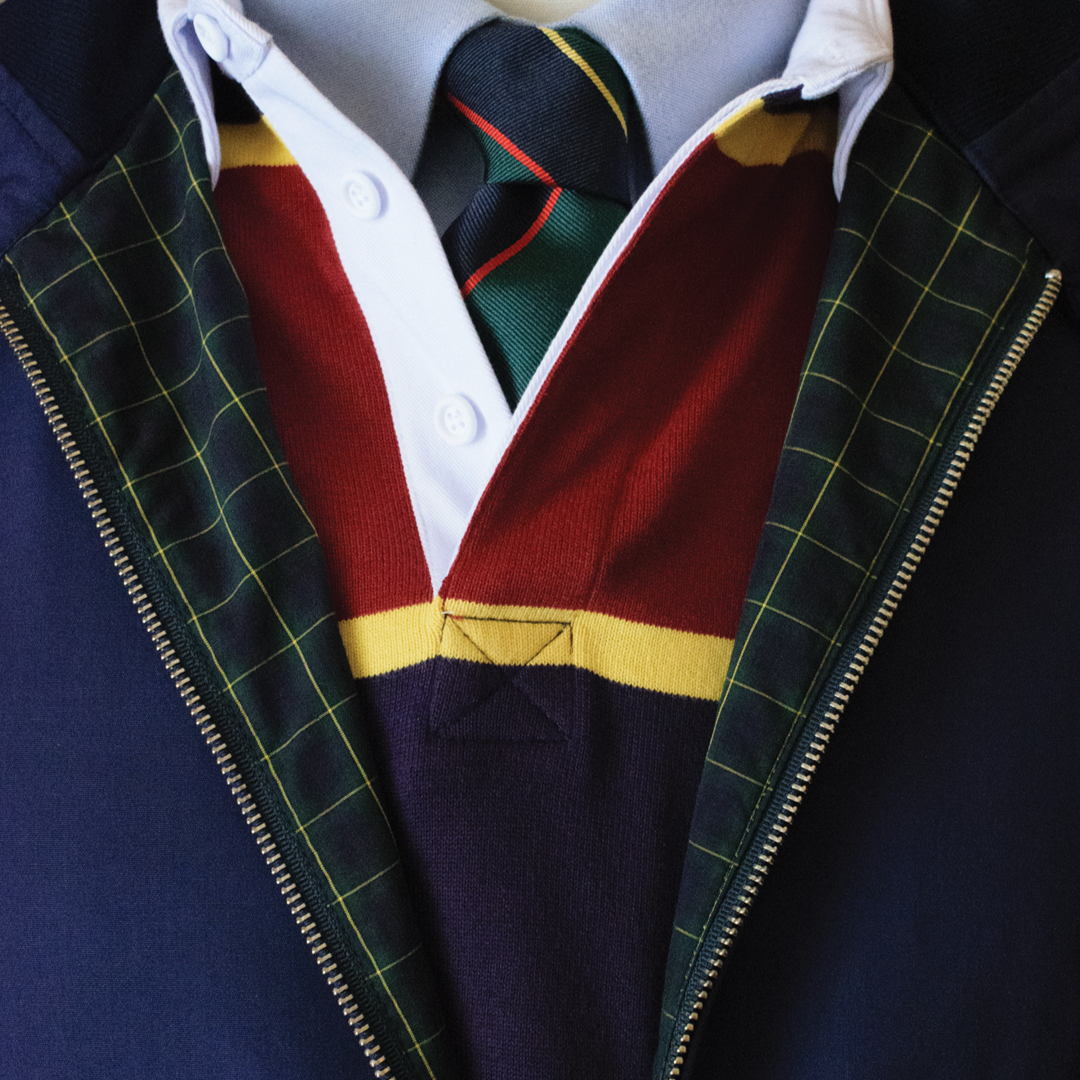 Navy / Red / Gold Stripe Rugby Shirt - Regular Fit