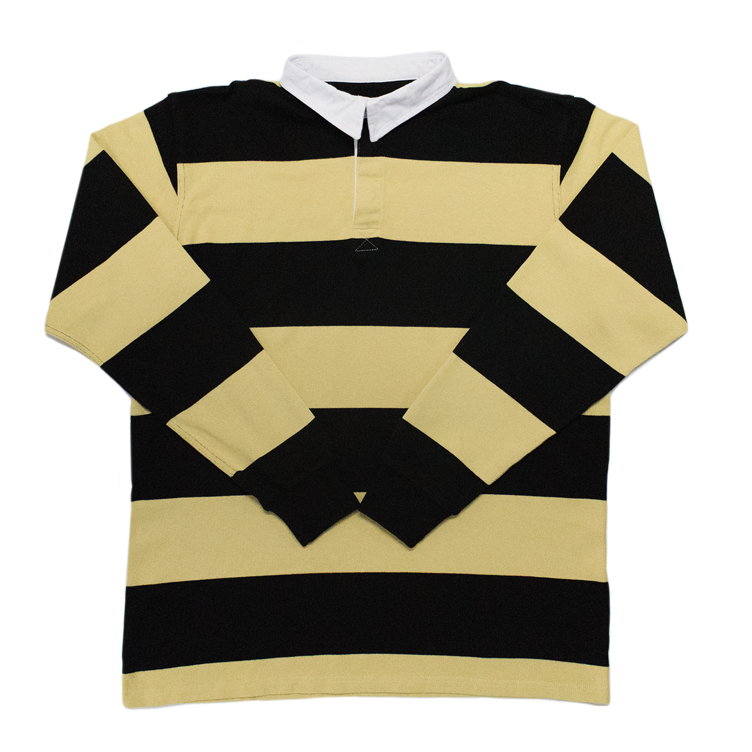 Gold / Black Collegiate Stripe Rugby Shirt - Regular Fit