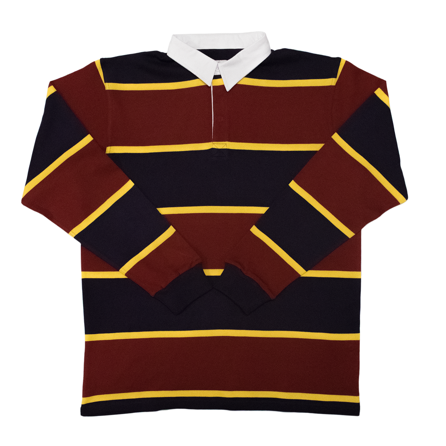 Navy / Red / Gold Stripe Rugby Shirt - Regular Fit