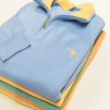 Light Blue Lightweight Quarter Zip Sweater