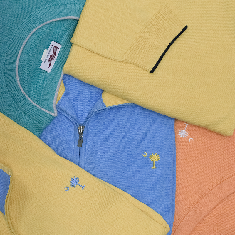 Light Blue Lightweight Quarter Zip Sweater