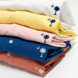 Pink Palmetto & Crescent Pique Polo