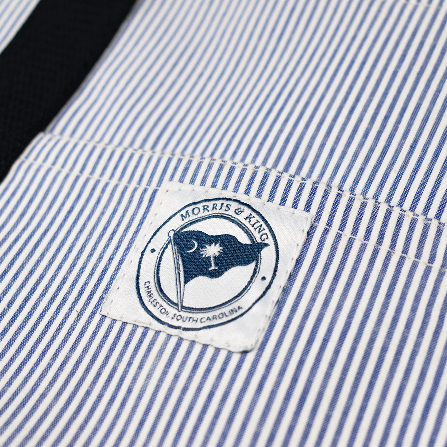 Classic Navy Seersucker Tote Bag