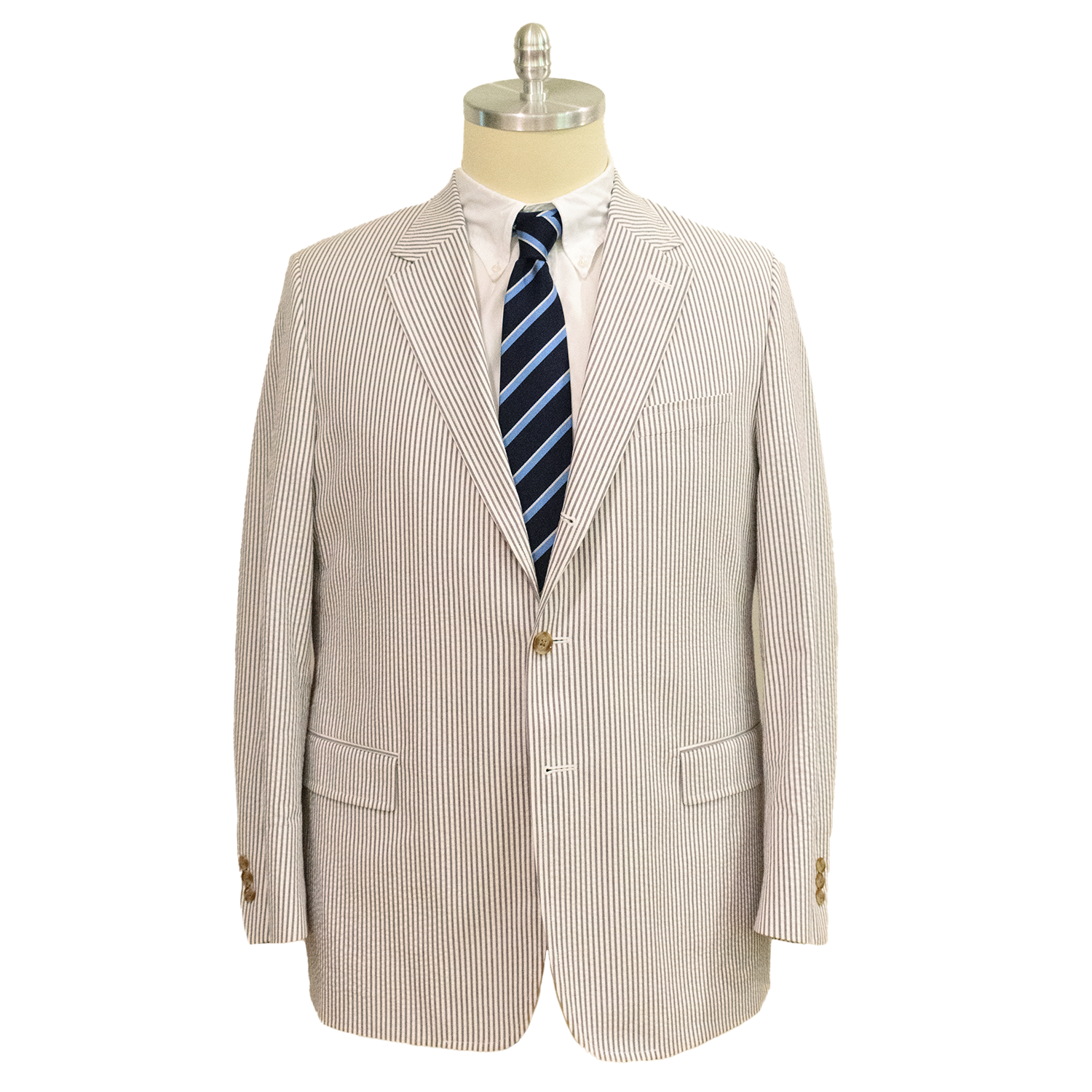 Grey / White Seersucker Sport Coat