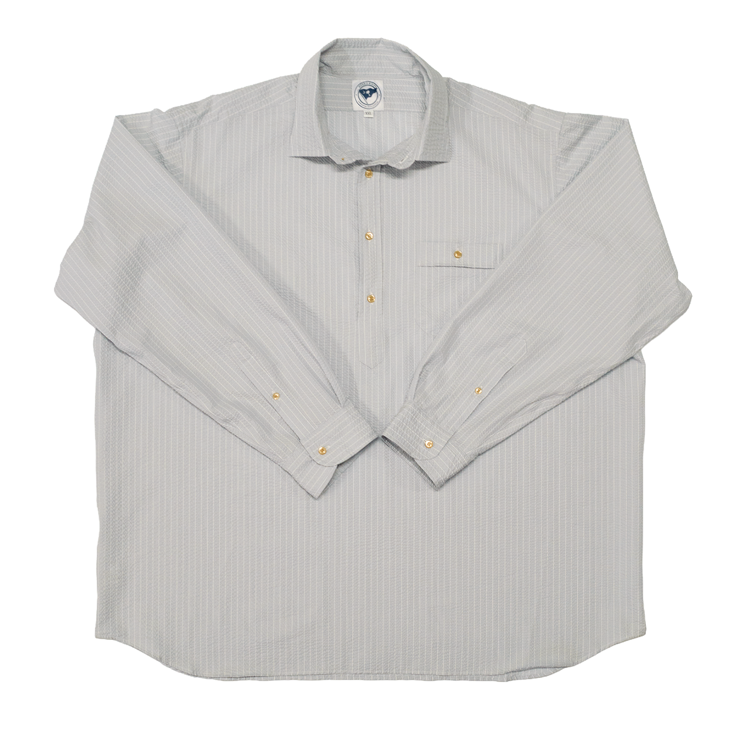 Thomas Mason Wide Stripe Seersucker Mariner's Smock - Made To Order