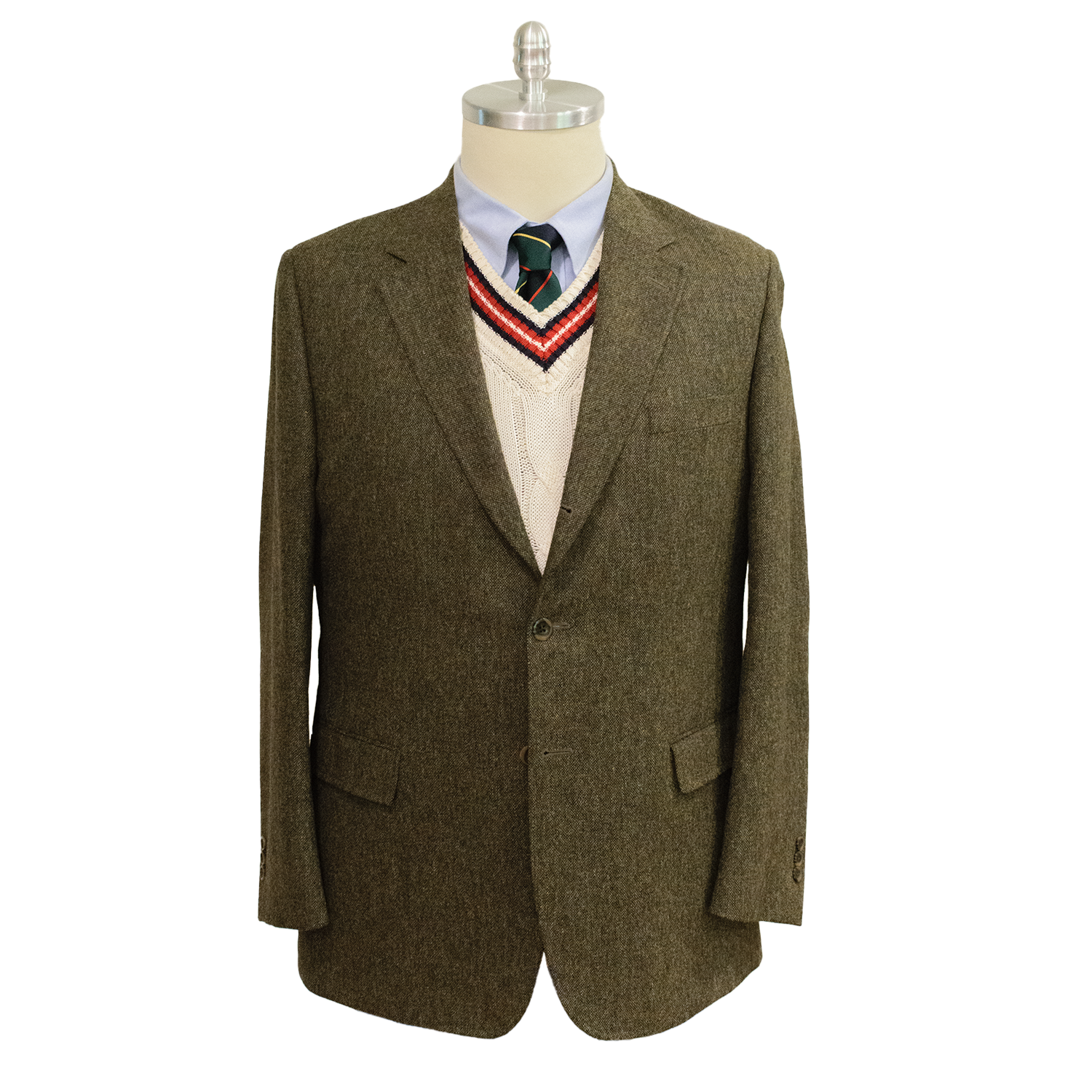 Olive Shetland Wool Sport Coat