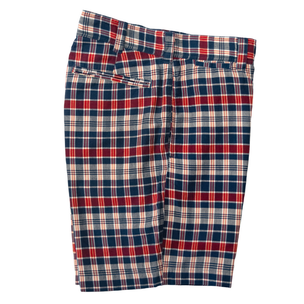Red / Navy Madras Shorts - Trim Fit