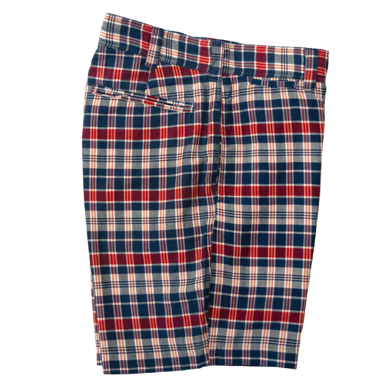 OMTC X WM Brown - Red / Navy Madras Shorts - Trim Fit (SS23)