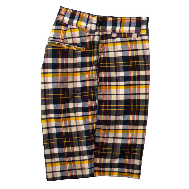 Blue / Gold Madras Shorts - Trim Fit