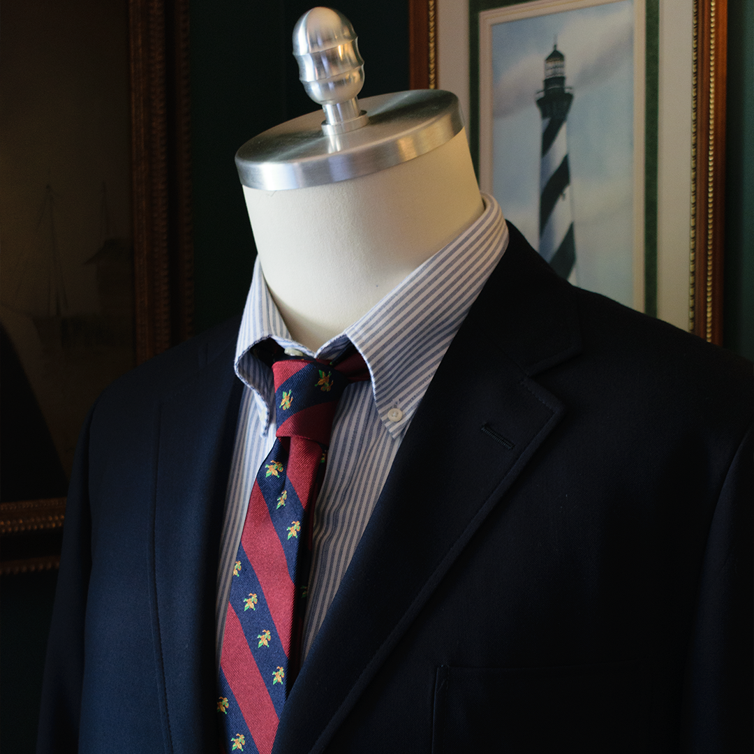 Blue / White Stripe Oxford Button Down Shirt - Traditional Fit