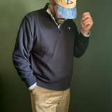 Dark Navy Midweight Quarter Zip Sweater