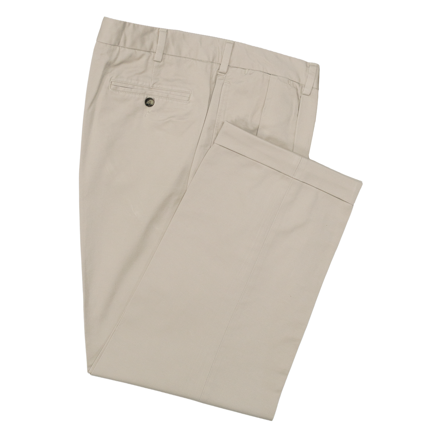 Stone Pleated Combed Cotton Pants - Classic Fit