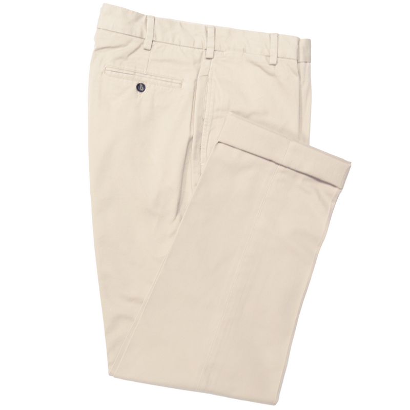 Stone Combed Cotton Pants - Classic Fit