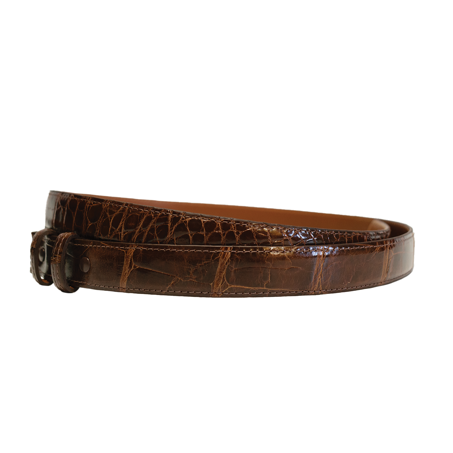 Glazed Alligator Leather Slide Strap