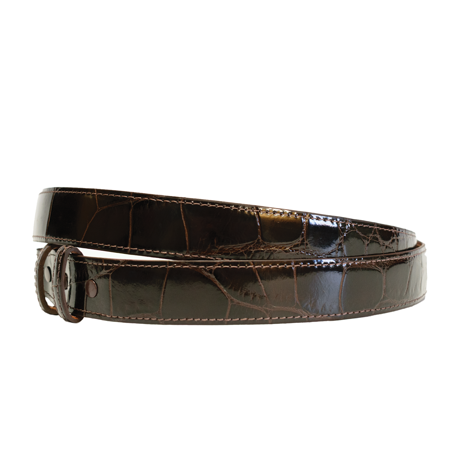 Glazed Alligator Leather Slide Strap