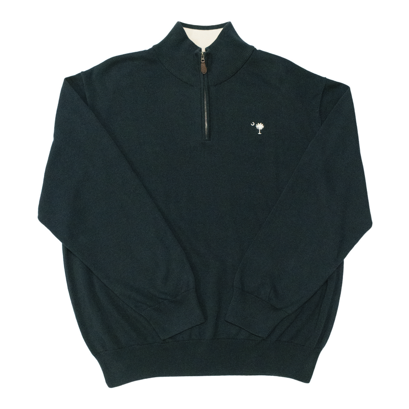 Dark Navy Midweight Quarter Zip Sweater