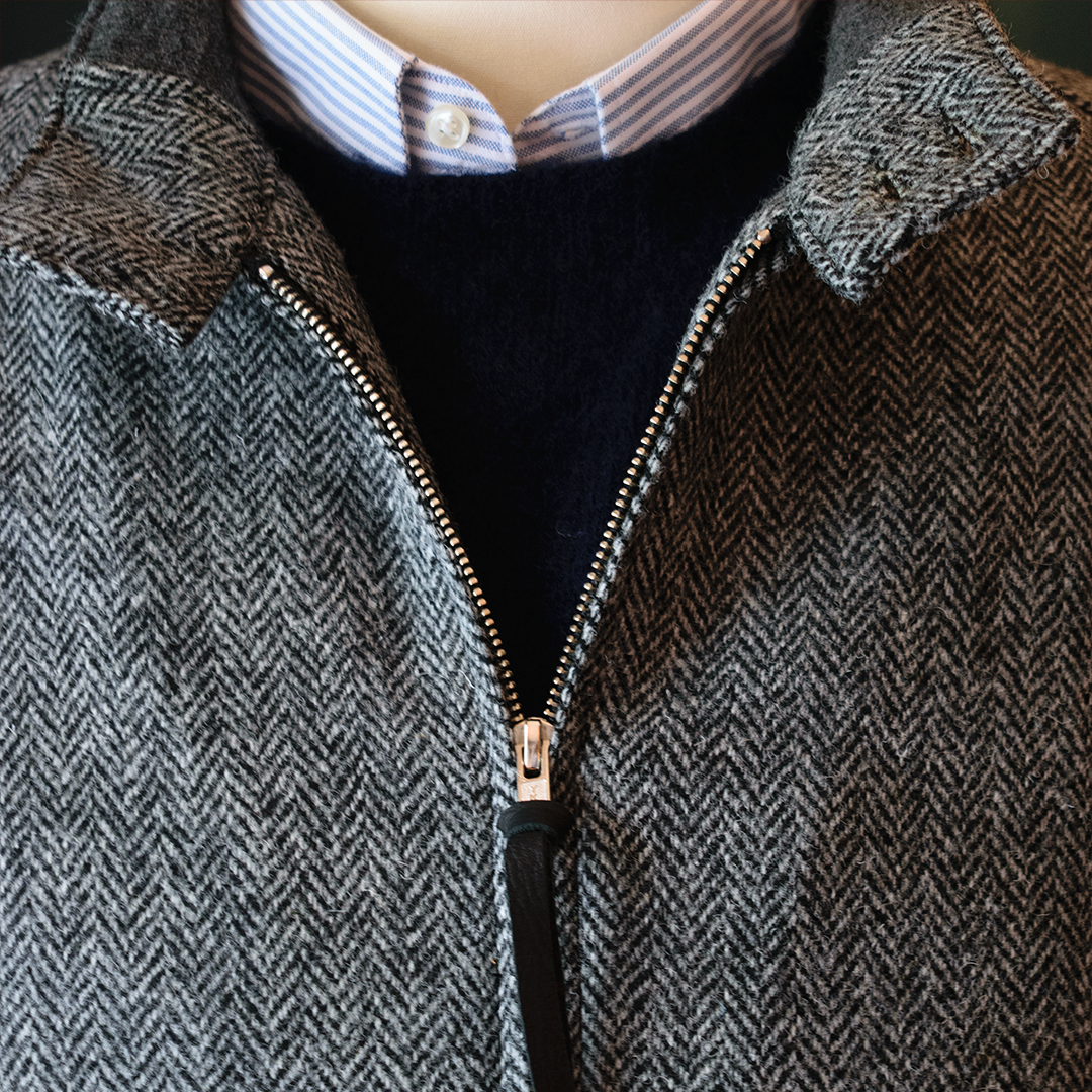 Navy Brushed Scottish Shetland Wool Sweater