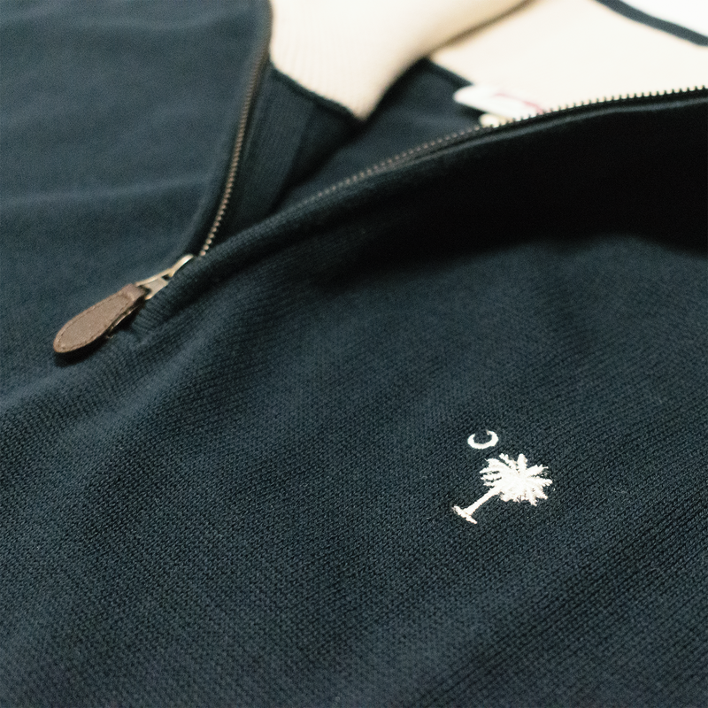 Dark Navy Midweight Quarter Zip Sweater
