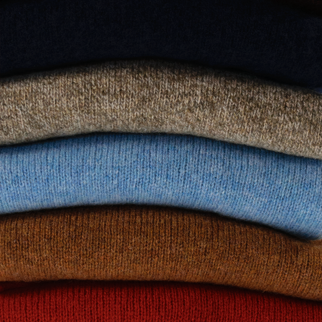 Beetroot Brushed Scottish Shetland Wool Sweater