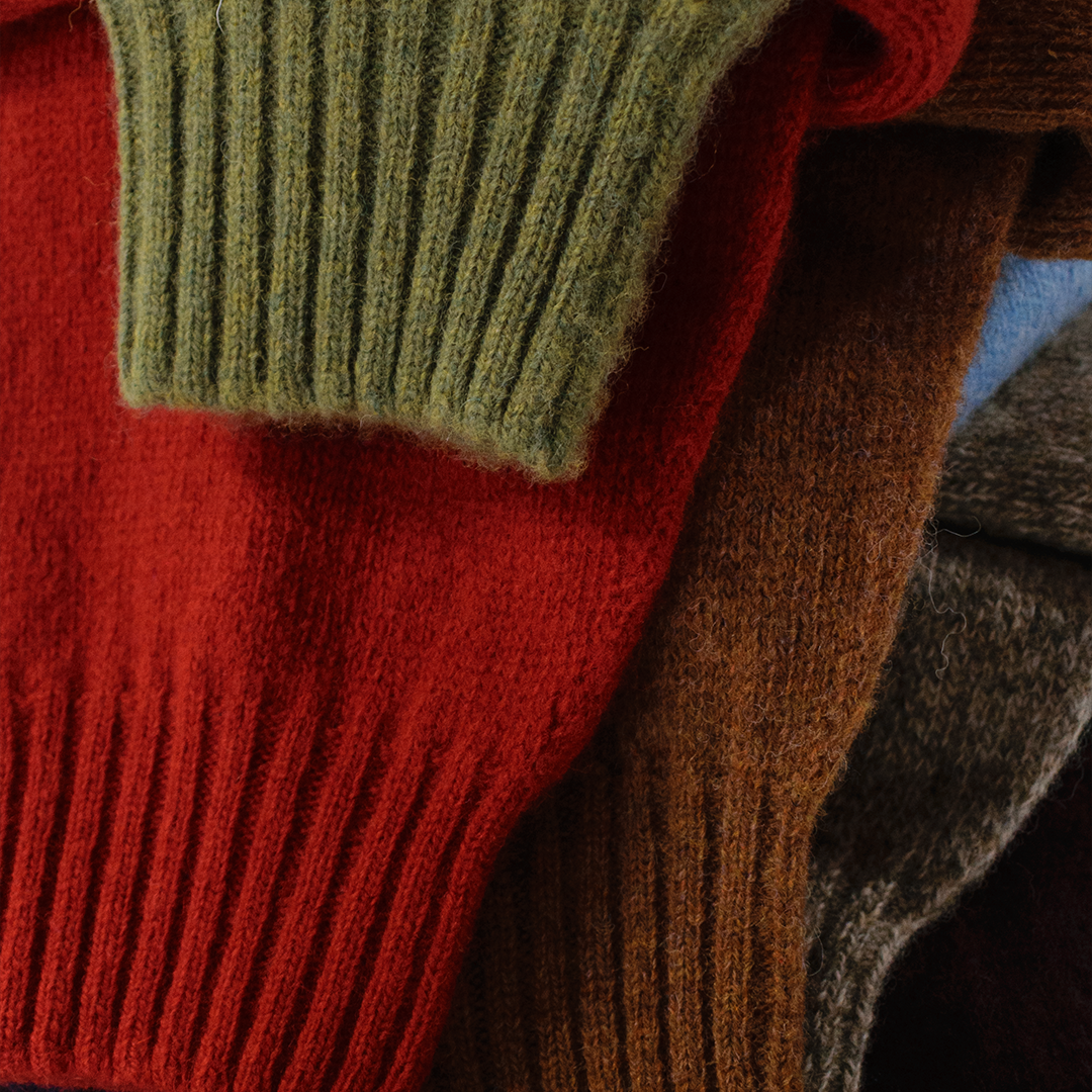 Lichen Brushed Scottish Shetland Wool Sweater
