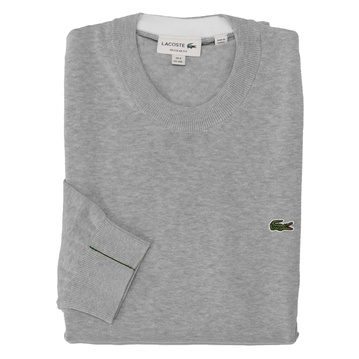 Grey Chine Cotton Crew Neck Sweater