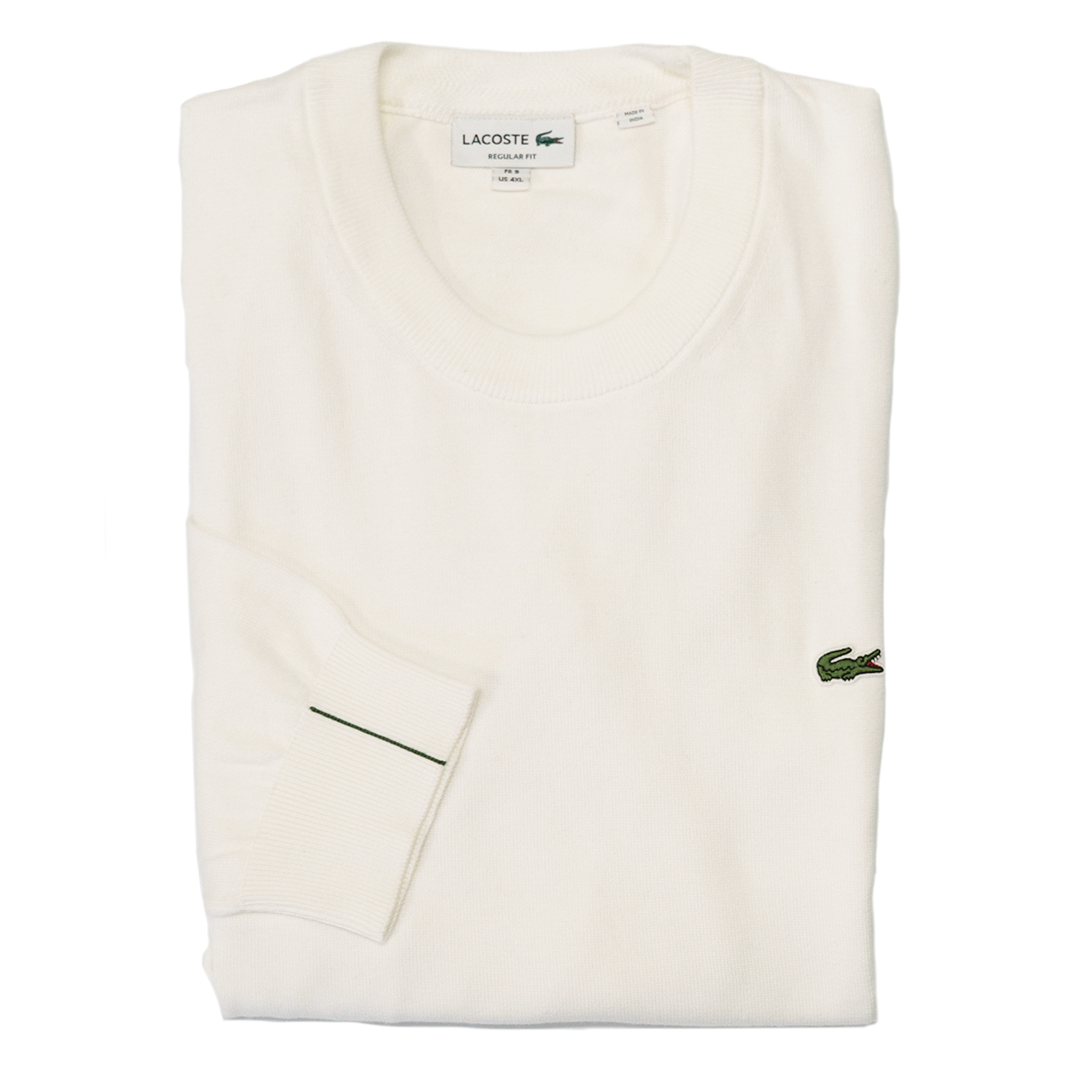 White Cotton Crew Neck Sweater