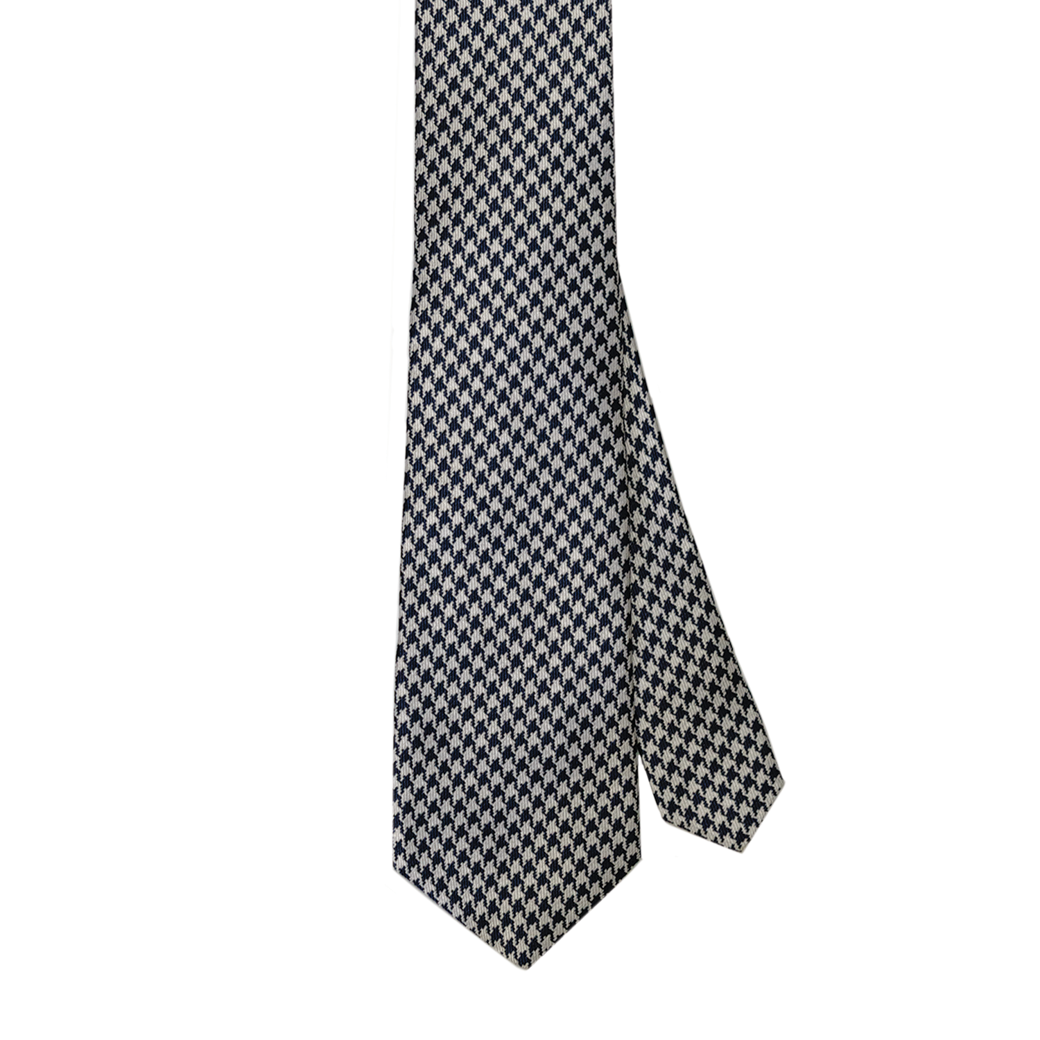 Navy / Silver Houndstooth Tie