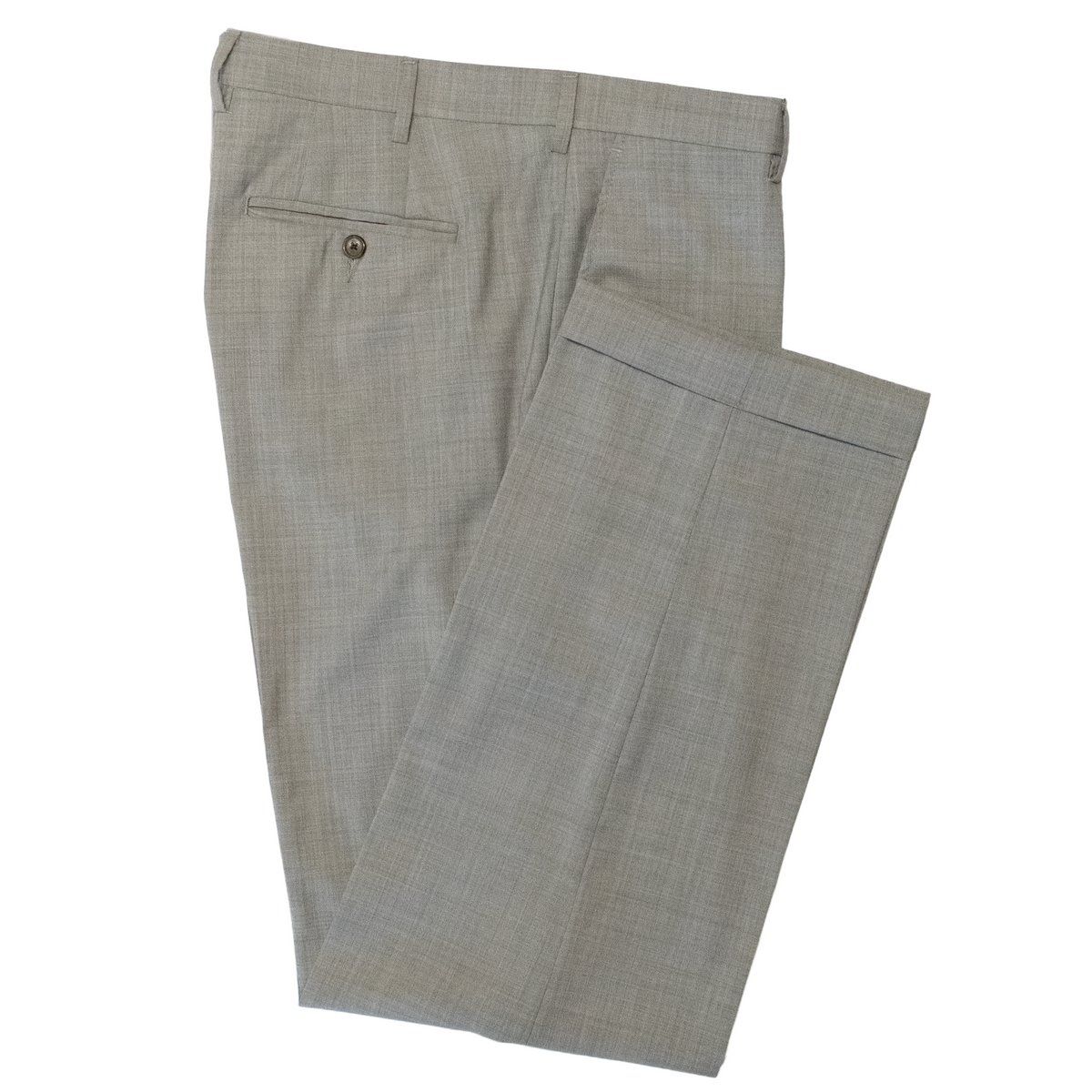 Light Grey Tropical Wool Trousers - Classic Fit Light Grey Tropical Wool Trousers - Classic Fit