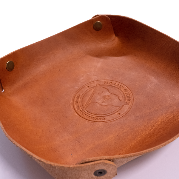 Mahogany Leather Valet Tray (Large)